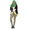 Womens Wicked Joker Costume Sequin Velvet Jacket With Bow Tie And Striped Leggings